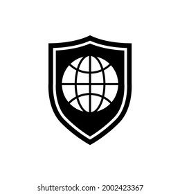 Shield icon, protection logo isolated on a white background