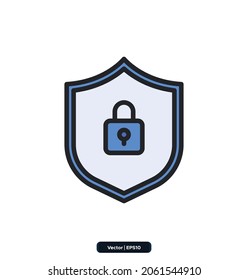 Shield icon. Protection and Security Icons Set. Cyber Security Icon Concept. Pixel perfect.