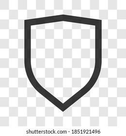 Shield icon, protection sign, transparent background
