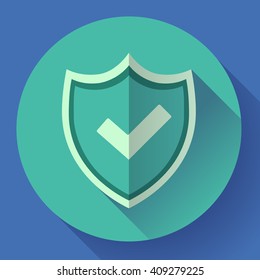 shield icon - protection symbol. Flat design style