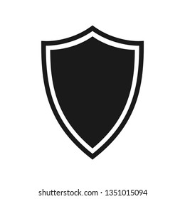Shield icon. Protection symbol. Isolated sign black shield on white background. Vector illustration