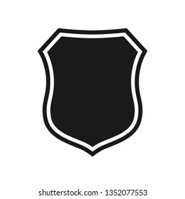 Shield icon. Protection symbol. Isolated sign black shield on white background. Vector illustration