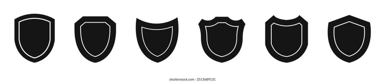 Shield icon. Protection symbol. Shield silhouettes