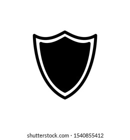 Shield icon. Protective vector icon symbol with an isolated check mark on a white background