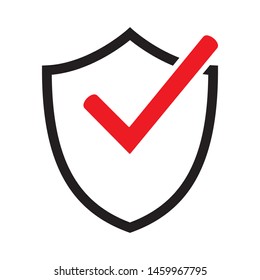 Shield Icon With Red Check Mark