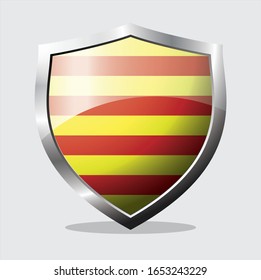 The shield icon is red and yellow with a white background