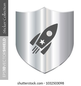 Shield Icon - Rocket Ship