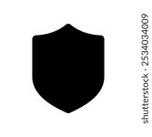 Shield icon in rounded corner. Secure guard concept