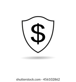 Shield Icon. Safe money concept. Vector illustration.
