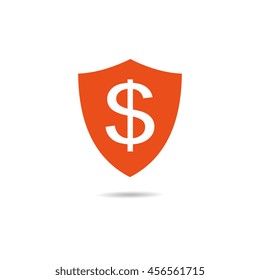 Shield Icon. Safe money concept. Vector illustration.