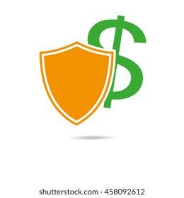 Shield Icon. Safe money concept. Vector illustration.