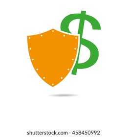 Shield Icon. Safe money concept. Vector illustration.