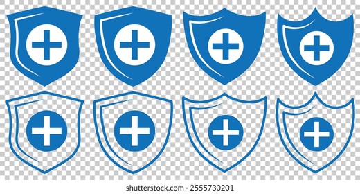 Shield icon. Safe protection sign. Secure guard symbol. Shield vector set. Protect isolated on white background. vector illustrator
