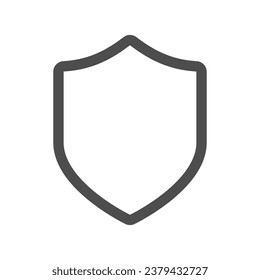 Schildsymbol, Sicherheitssymbol, Sicherheit, Schutzschild, einfache Umrissflaeche Vektorgrafik.