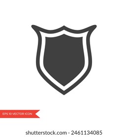 Shield icon. Secure and protection black symbol