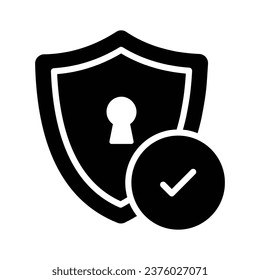 Shield icon, security icon, shield with lock. Protection icon, secure access