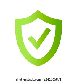 Shield icon, Security shield logotype with check mark.