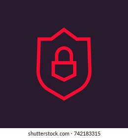 shield icon, security pictogram
