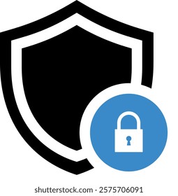Shield icon or security shield protection icon with lock symbol privacy , padlock icon button - Keyhole icon, Door key hole button