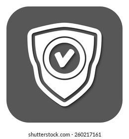 The shield icon. Security symbol. Flat Vector illustration. Button
