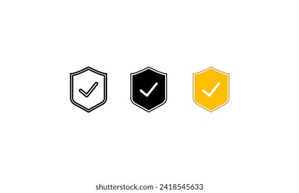 
Schildsymbol. Sicherheitssymbol-Vorlage für Logo-Vektorgrafik-Symbol-Set Grafik-und Web-Design-Sammlung. Einzelnes Symbol auf weißem Hintergrund. mit 3 verschiedenen Stilen editierbar.