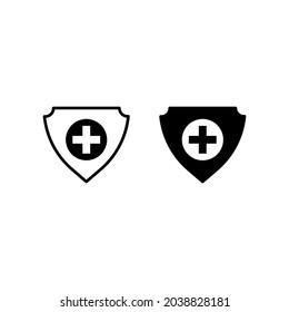 Shield icon. Security vector icon. Medicine symbol vector illustration. Protection icon vector.