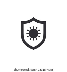 Shield icon. Security vector icon. Protection icon. Shield vector icon. Safety system. Virus protection. Healthcare. Health insurance. Medical shield. Coronavirus safety. Guard badge. Care symbol.