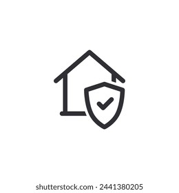 Shield icon. Security vector icon. Protection icon. Home icon. Home protection. Safety system. Protection activated. Active safety. Logo template. Virus protection. Guard badge. Shield. Guard symbol. 