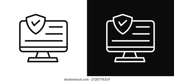 Shield Icon Set Black And White
