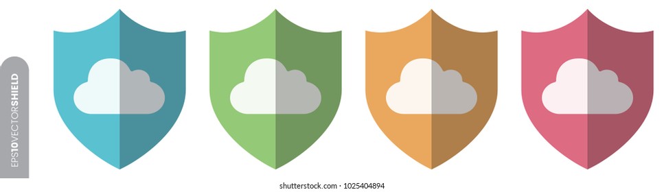 Shield Icon Set - Cloud