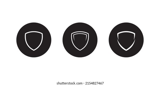 Colección de conjunto de iconos Escudo. Defensa, protección, vector de protección en forma de círculo