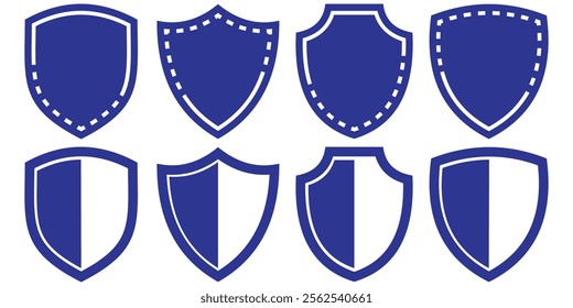 shield icon set. collection of vintage label and badges shape. different style of shield icon. 
