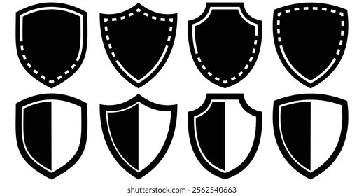 shield icon set. collection of vintage label and badges shape. different style of shield icon. 