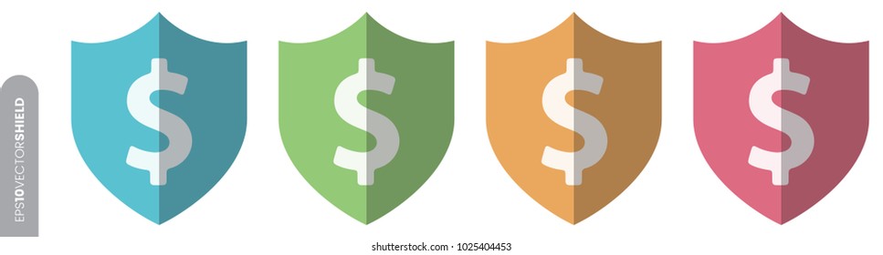 Shield Icon Set - Dollar