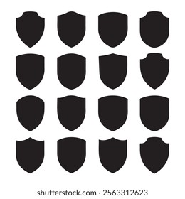 Shield icon set. Heraldic shield icon vector. Protect shield security icons. Badge quality symbol, sign, logo or emblem. Vector illustration.