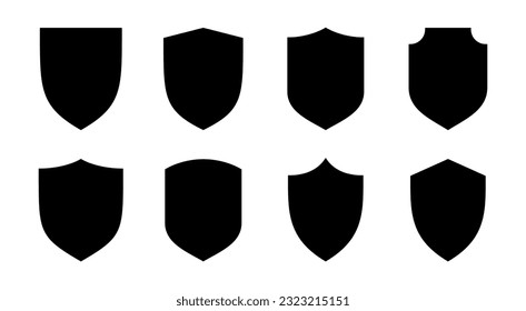 Ilustración del conjunto de iconos Escudo. Icono de protección. Signo de seguridad y símbolo