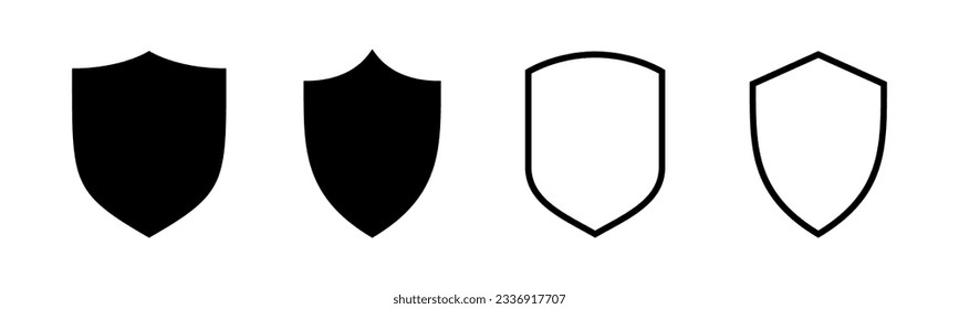 Ilustración del conjunto de iconos Escudo. Icono de protección. Signo de seguridad y símbolo