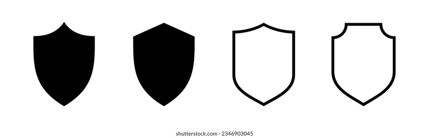 Ilustración del conjunto de iconos Escudo. Icono de protección. Signo de seguridad y símbolo