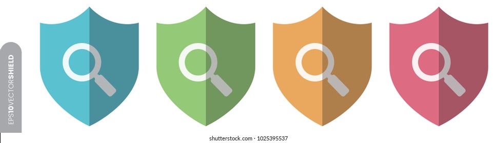 Shield Icon Set - Looking Glass