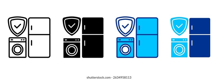 Shield Icon Set Multiple Style Vector Illustration