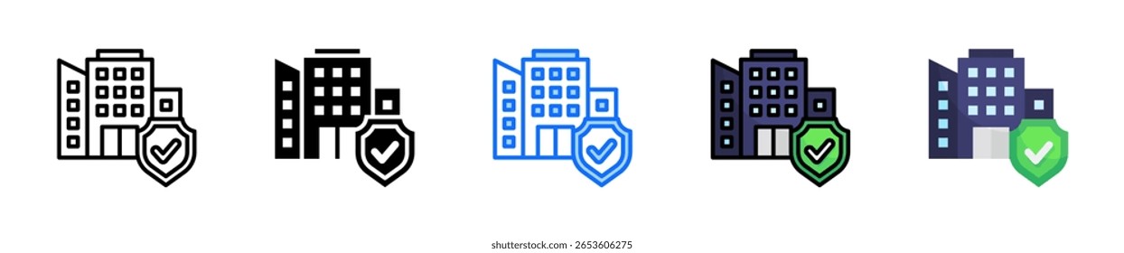 Shield Icon Set Multiple Style Collection