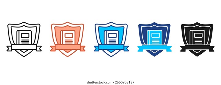 Conjunto de iconos de escudo Colección de estilos múltiples