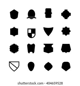 Shield icon set on white background