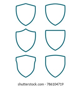 shield icon set, protect guard shield illustration, security icon 