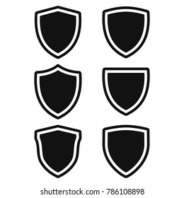 shield icon set, protect guard shield illustration, security icon 