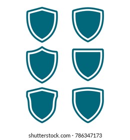 shield icon set, protect guard shield illustration, security icon  