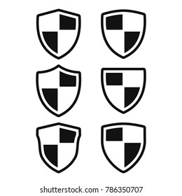shield icon set, protect guard shield illustration, security icon