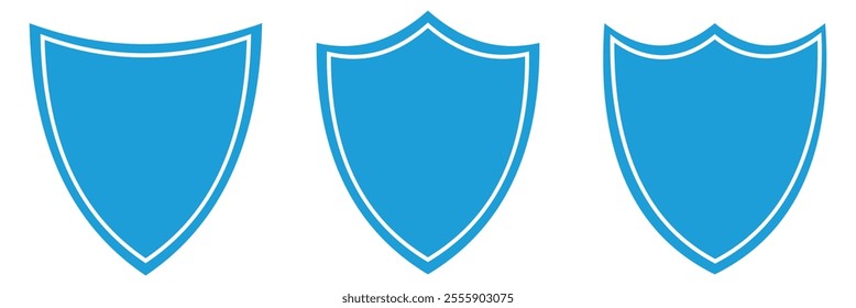 Shield icon set. Protect shield security line icons.