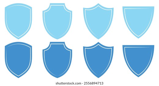 Shield icon set. Protect shield security line icons.