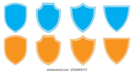 Shield icon set. Protect shield security line icons.